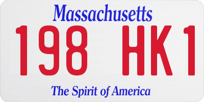 MA license plate 198HK1