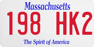MA license plate 198HK2