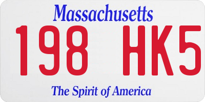 MA license plate 198HK5