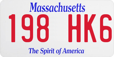 MA license plate 198HK6