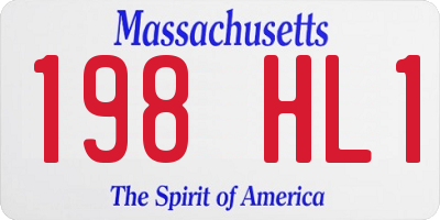 MA license plate 198HL1