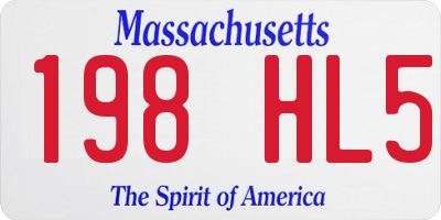 MA license plate 198HL5