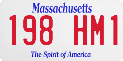 MA license plate 198HM1