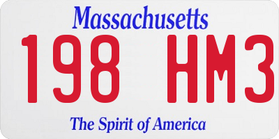 MA license plate 198HM3