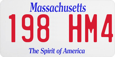 MA license plate 198HM4