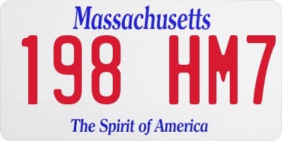 MA license plate 198HM7