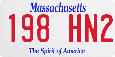 MA license plate 198HN2