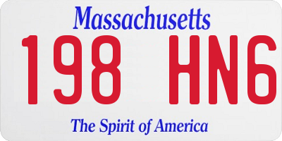 MA license plate 198HN6