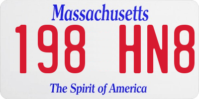 MA license plate 198HN8