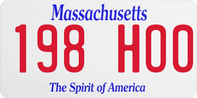 MA license plate 198HO0