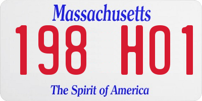 MA license plate 198HO1