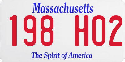 MA license plate 198HO2