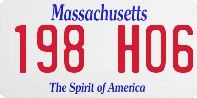 MA license plate 198HO6