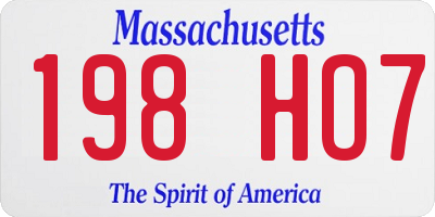 MA license plate 198HO7