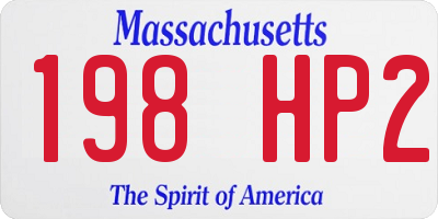 MA license plate 198HP2