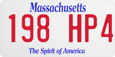 MA license plate 198HP4