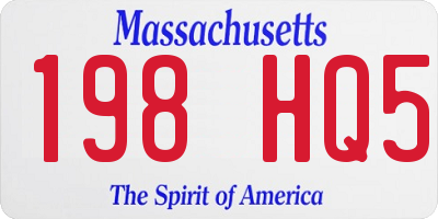 MA license plate 198HQ5