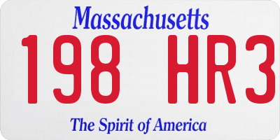 MA license plate 198HR3