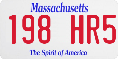 MA license plate 198HR5