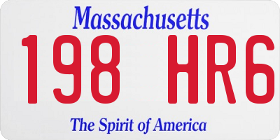 MA license plate 198HR6