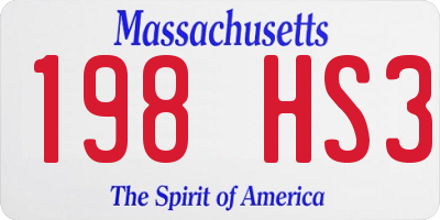 MA license plate 198HS3