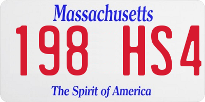MA license plate 198HS4