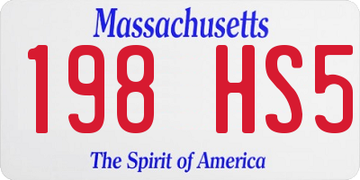 MA license plate 198HS5