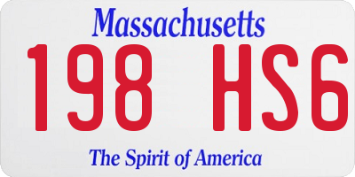 MA license plate 198HS6