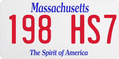 MA license plate 198HS7