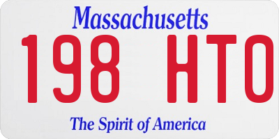 MA license plate 198HT0