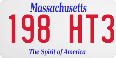 MA license plate 198HT3