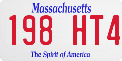 MA license plate 198HT4