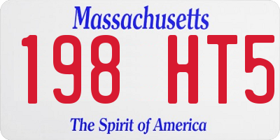 MA license plate 198HT5