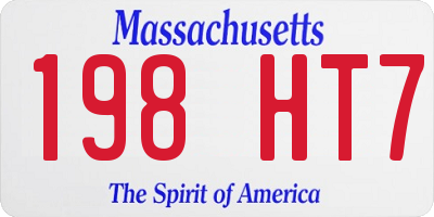 MA license plate 198HT7