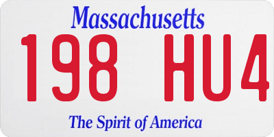 MA license plate 198HU4