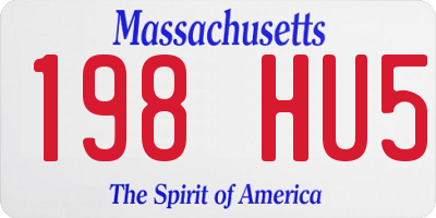 MA license plate 198HU5