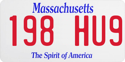 MA license plate 198HU9