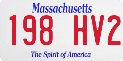MA license plate 198HV2