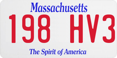 MA license plate 198HV3