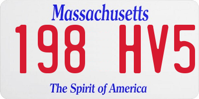 MA license plate 198HV5