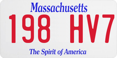 MA license plate 198HV7