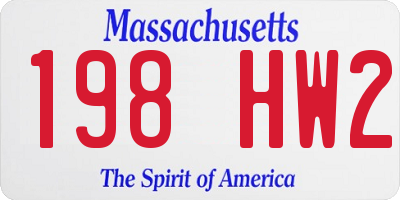 MA license plate 198HW2