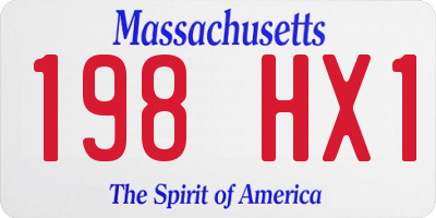 MA license plate 198HX1