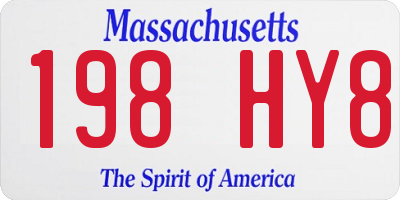 MA license plate 198HY8