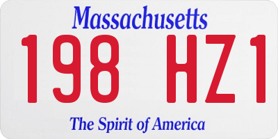 MA license plate 198HZ1