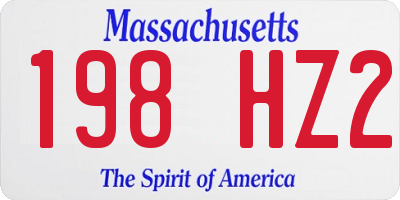 MA license plate 198HZ2