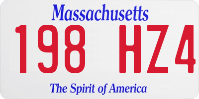 MA license plate 198HZ4