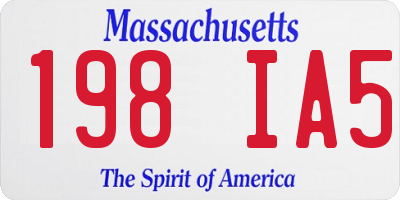 MA license plate 198IA5
