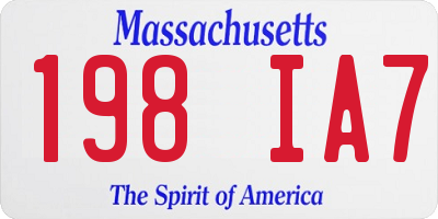 MA license plate 198IA7