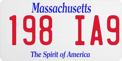 MA license plate 198IA9
